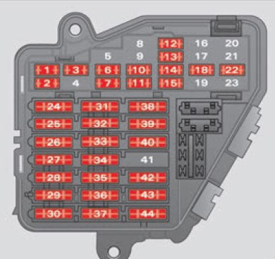 Seat Exeo (2011-2012) - pojistková skříňka